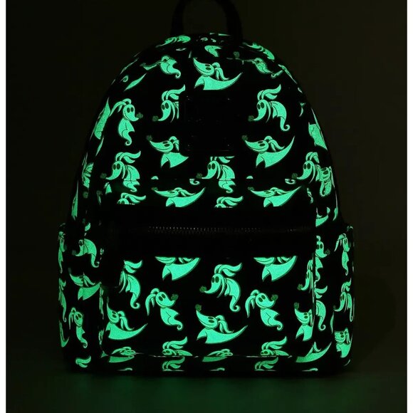Loungefly Disney NBC ZERO Purple AOP GIow-in-the-Dark Mini Backpack NEW